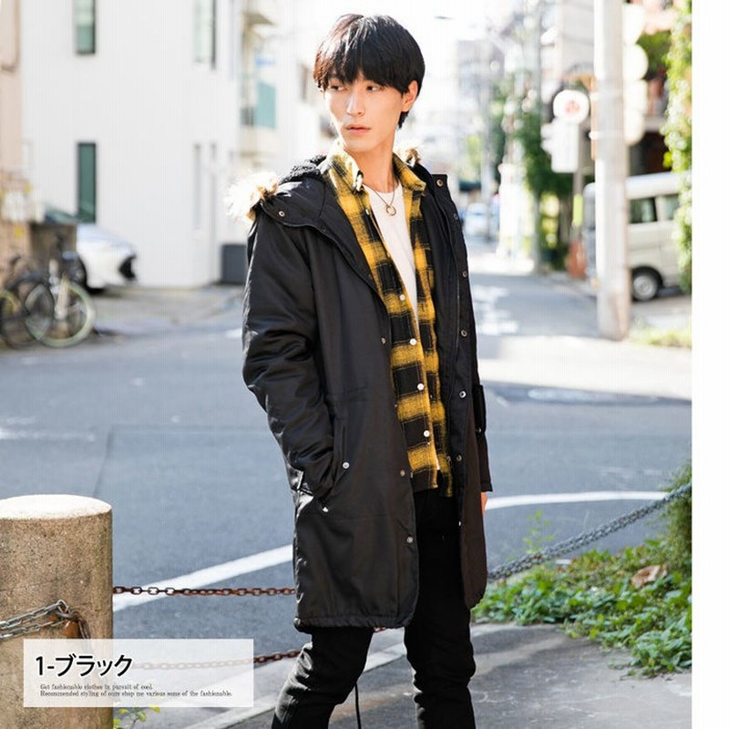 Topism ファー脱着式 中綿入り メンズ モッズコート 2way フード裏ボア ロング コート ミリタリージャケット 軽量 ブラック M メンズ 通販 Lineポイント最大10 0 Get Lineショッピング