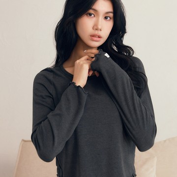 睡眠內衣【眠眠good night】長袖保暖晚安推推成套睡衣​(懶懶黑)