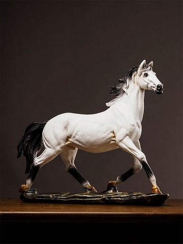 新中式輕奢馬擺件酒柜博古架裝飾品馬到成功辦公室桌面工藝品擺設