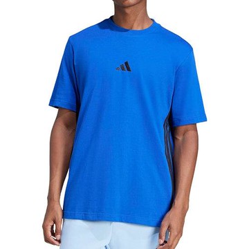 Adidas 2025男時尚腰邊線條標誌款藍色圓領短袖T恤(預購)
