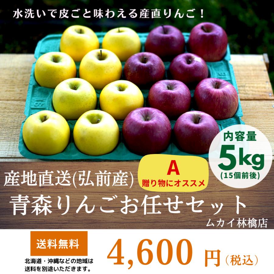 ◆産地直送(弘前産)「青森りんごお任せセット」5kg  A