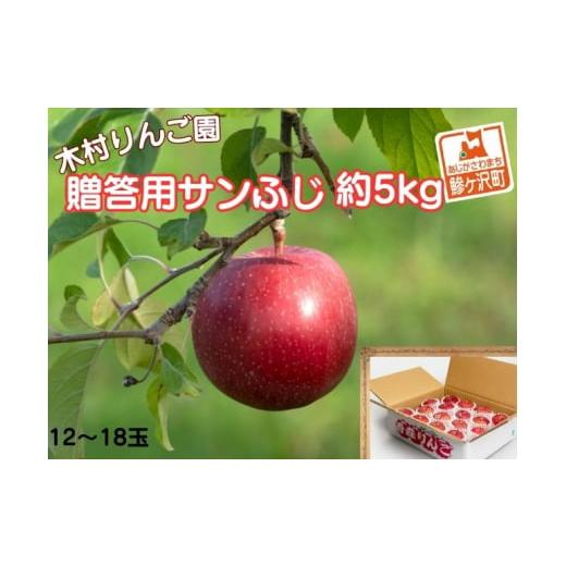 ふるさと納税 青森県 鰺ヶ沢町 木村りんご園のサンふじ 約5kg(12〜18玉)　青森県鰺ヶ沢町産りんご