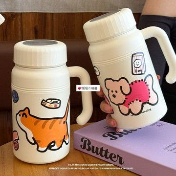 可開發票☆【臺灣精品】💕1000ML口徑保溫杯大容量學生不鏽鋼水杯高顏值便攜冬季保溫杯隔渣