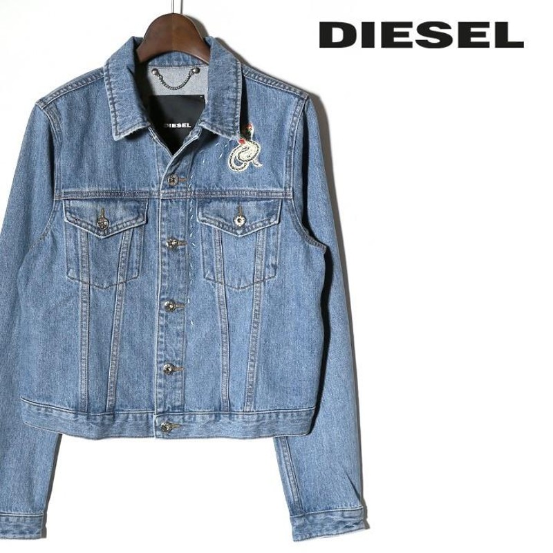 ディーゼル DIESEL デニムジャケット レディース 刺繍装飾 ショート丈