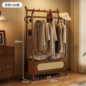 中古風衣帽架 家用落地簡易衣架 入戶門口收納置物架
