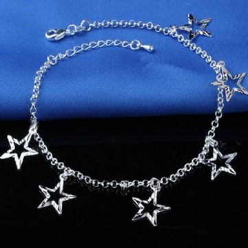 925純銀腳鍊銀飾-高貴優雅簡潔亮眼生日情人節禮物女飾品73go61【獨家進口】【米蘭精品】