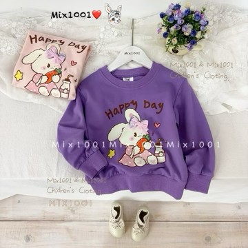 🌈✨mix1001熱愛胡蘿蔔🥕小兔上衣✨兒童可愛蝴蝶結兔兔上衣 5-17