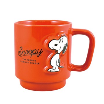 【震撼精品百貨】史奴比Peanuts Snoopy ~SNOOPY 史努比浮雕陶瓷馬克杯-紅*76716