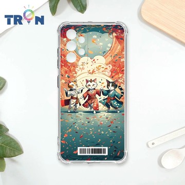 TRON 三星 A53 5G 穿著和服跳舞的三隻花貓咪系列 四角防摔載具殼 軟殼 手機殼