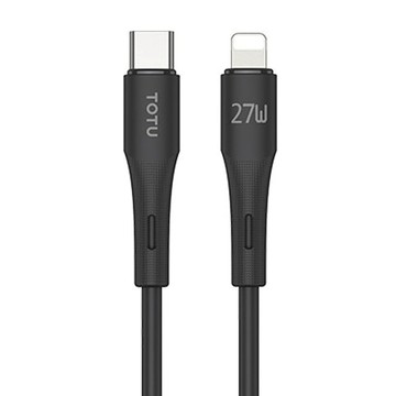 TOTU 拓途 Type-C-Lightning 液態矽膠傳輸快充線  2m  黑色  1條