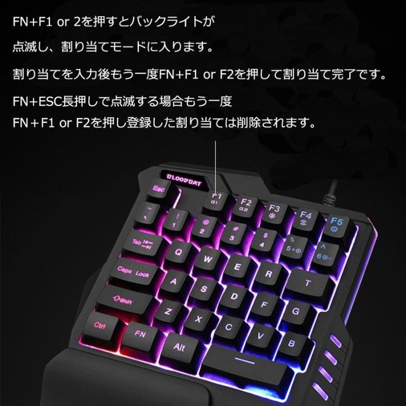 キーボード マウス ３点セット 片手ゲーミング コンバーターセット