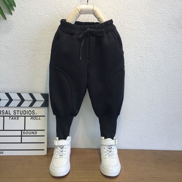 兒童裝一體絨秋冬款洋氣炸街褲子