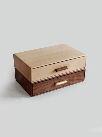 梵瀚 日式實木抽屜式桌面收納盒多層a4文件辦公室家用雜物置物架