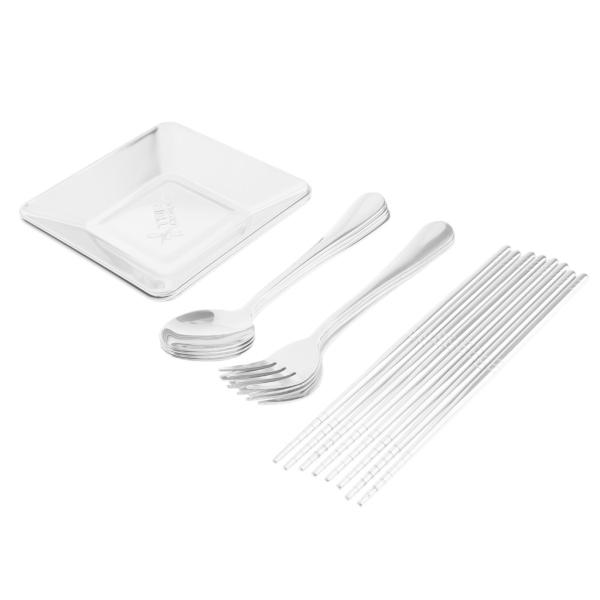 カトラリーセット アウトドア    フォーク  箸   皿    4人用  食器セット
