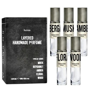 Hetras首席調香師鐵盒手工香水15ml*5支