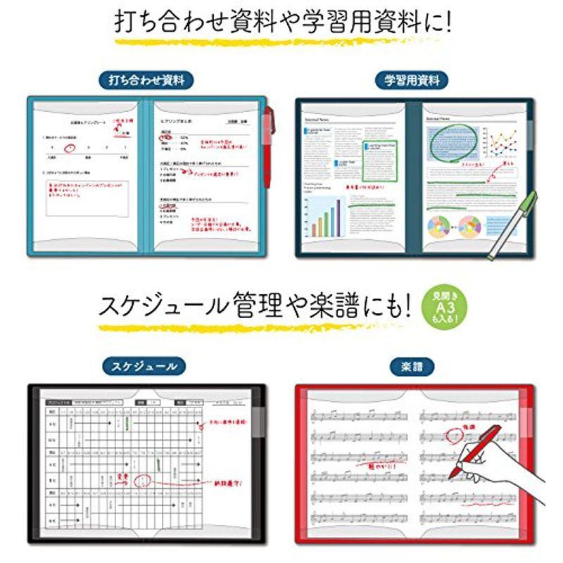 キングジム クリアファイル カキコ A4 縦 20P 水色 8632ミス まとめ買い5冊セット