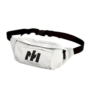 E.City 韓版運動休閒胸腰小挎包 帆布材質  40 x 15 x 7cm  白色