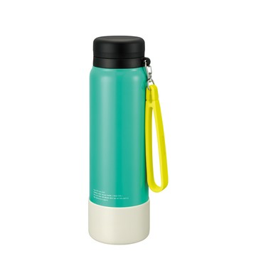 Peacock 運動隨身316不銹鋼保冷保溫杯1000ML(附運動提帶+防滑墊)-淺草綠