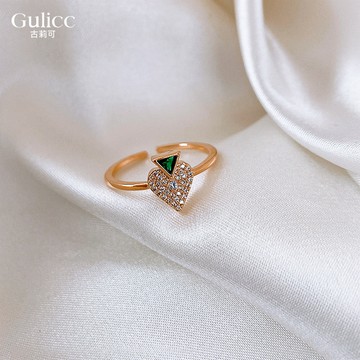 Gulicc 戒指 桃心鋯石戒子