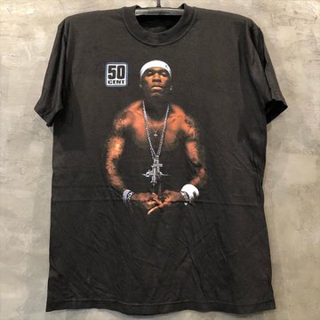 50Cent歐美說唱歌手人物短袖ins超火街頭vintage復古男女潮流T恤