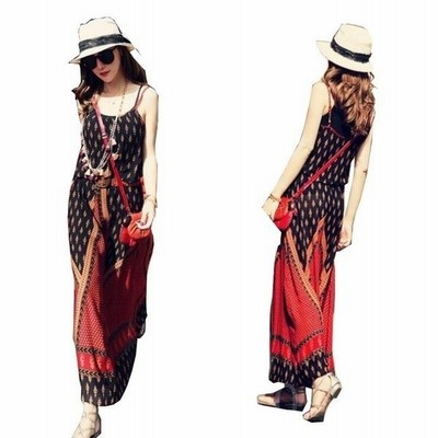 ファッション レディース ボヘミアン風 ワンピース レディース ビーチ ノースリーブ 夏 リゾート マキシワンピース ハワイアン 通販 Lineポイント最大get Lineショッピング