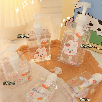 🥇金牌賣家 優選直營💎【送贈品】卡通分裝瓶旅行乳液按壓式便攜洗護沐浴露小瓶子大容量透明方形瓶旅遊出差便攜分裝瓶