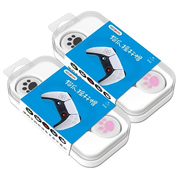 esoon 手把搖桿帽 貓爪肉球4合1  PS5-MZ1  白底黑 + 白底粉  2個