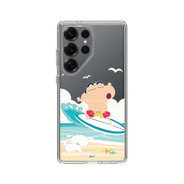 Galaxy S25 Ultra Clear 透明 - 蠟筆小新 Crayon Shinchan - 海邊衝浪去