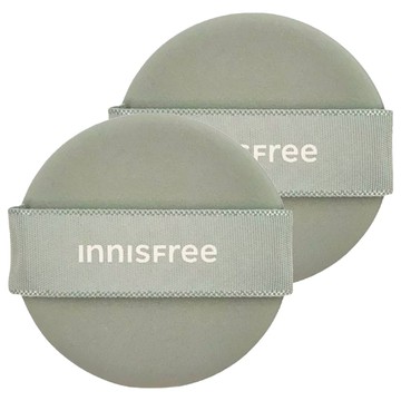 INNISFREE 台灣公司貨 無油無慮零毛孔控油氣墊粉撲  綠色 + 米色  2個