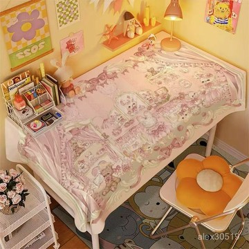 🍒臺灣熱賣🍒ins洛麗塔桌布可愛溫馨臥室房間書桌裝飾布Lolita客廳餐桌防塵布