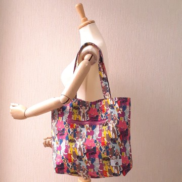 紫色 繽紛 手提包 人物圖案 肩背包 大容量包 包 附拉鍊口袋 有趣 名人 鮮豔色彩 搶眼