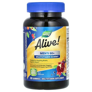 Nature's Way, Alive! 50 歲以上男性維生素軟糖，水果味，60 粒