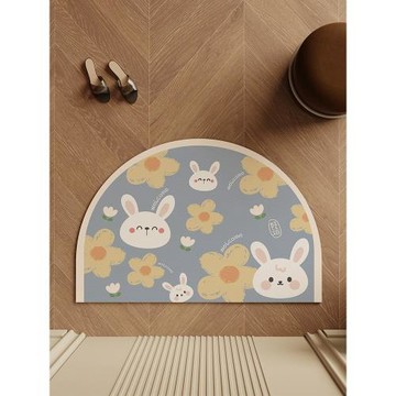 樸尚奶油風兔子入戶門地墊家用進門吸水防滑腳墊免洗門口玄關墊子
