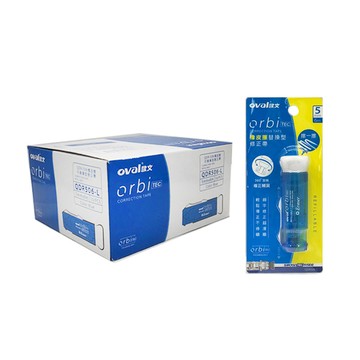 歐文Oval 10入橡皮擦替換型修正帶(QDR-506)-藍