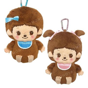小禮堂 Monchhichi 絨毛玩偶零錢包吊飾 (蝴蝶結款)