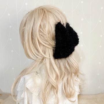 三角蝴蝶結抓夾 / 超大鯊魚夾 髮夾 黑色小香 包頭 大抓夾 髮量多