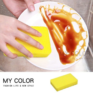 海綿 木漿棉 海綿擦 海綿塊 菜瓜布 百潔布 清潔布 海綿 廚房 洗碗 餐具 碗盤 鍋具 去污 清潔 天然木漿海綿♚MY COLOR♚【R006】