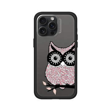 iPhone 15 Pro Max Mod NX 黑 - 花生騷 WasangShow - 貓頭鷹(紅)