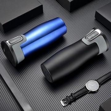 1杯不銹鋼4OZ飲水一鍵批發真空杯雙層車載防漏高檔禮品跨境保溫杯