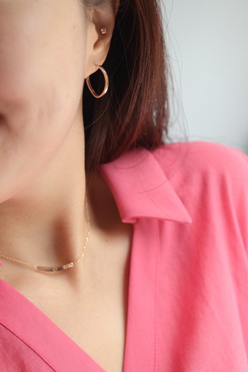 純14K Irregular Shape Earring 波浪S形耳扣耳環