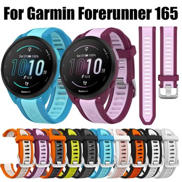 適用於佳明165 矽膠錶帶 forerunner 158 55 245 265 venu 2 plus SQ雙色替換腕帶