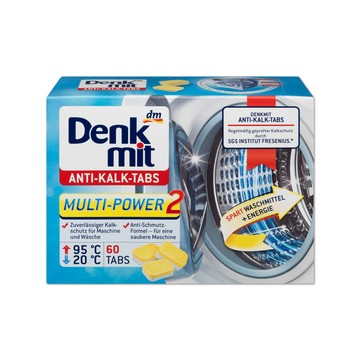 德國DM Denk mit-洗衣機槽高效除霉去污垢軟水清潔錠60顆/盒(獨立包裝,滾筒式或直立式洗衣機皆適用)