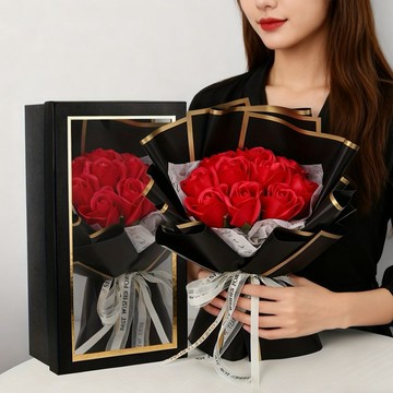 🌹〔快速出貨〕【COZY PLUS+】高級永生花玫瑰香皂花花束禮盒MAR04#CP2024 情人節禮物 女友禮物 閨蜜禮物 生日禮物