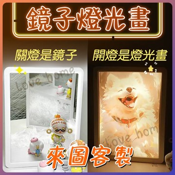 免運🌈鏡子燈光畫🌈客製化燈光畫 客製化夜燈 鏡子燈 鏡子照片 照片鏡子 客製化燈 照片燈 生日禮物 客製化禮物 情侶禮物