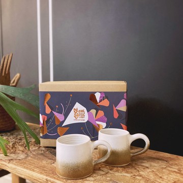 台灣藝術家手拉坏【悠然】限量對杯禮盒 山形杯陶藝中秋禮盒