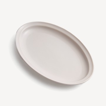 WAGA 樸質白玉 30.5cm 陶瓷橢圓盤｜奶油白｜單品
