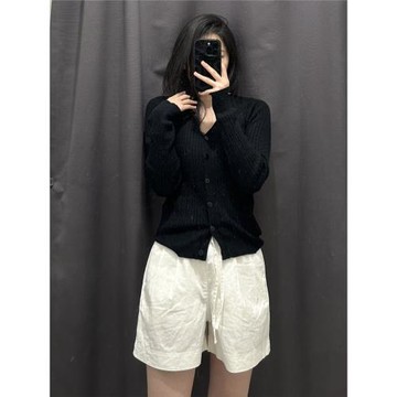 日單！夏季新品女裝麻棉短褲寬松系帶闊腿褲高腰休閑直筒褲456208