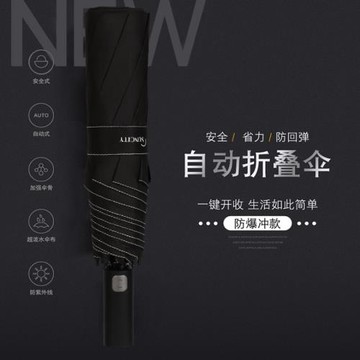 太陽城雨傘一鍵開收自動傘男折疊傘商務全自動超大加大晴雨傘兩用