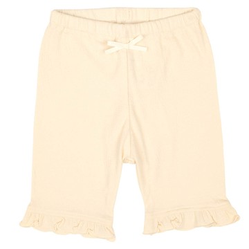 akachan honpo - 5分內搭褲-褲腳荷葉邊-黃色