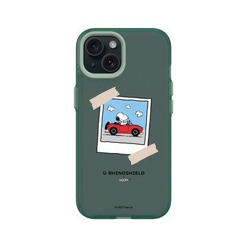 iPhone 15 Clear 憂墨綠 - 史努比 Snoopy - 拍立得-一起去兜風